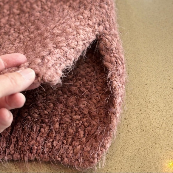 Dreamers Burgundy Mauve Eyelash Sweater Size M/L With Mock Neckline - Picture 9 of 9